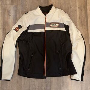 Harley Davidson Embroidered Riding Jacket Size Large w/ Removable Pads